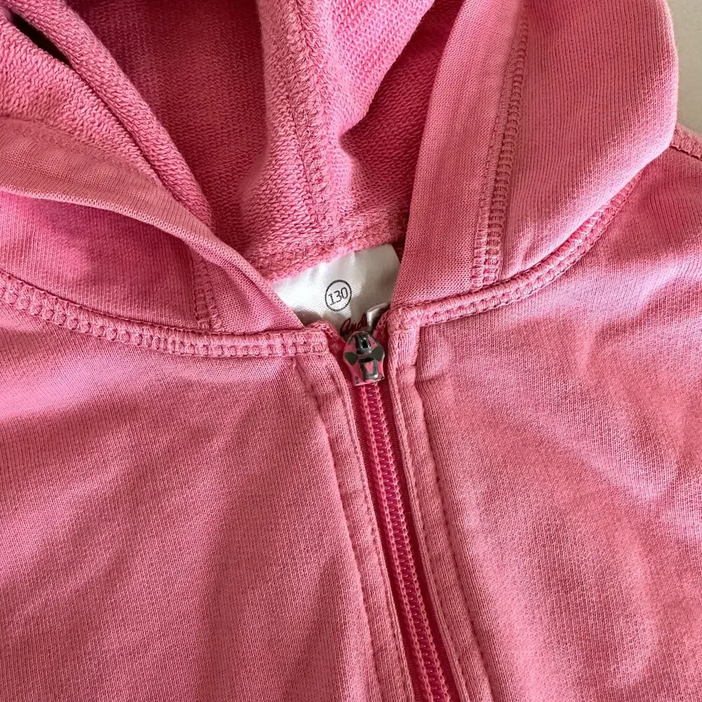 Hanna Andersson Pink Zip Hoodie - Size 8 - Some Flaws